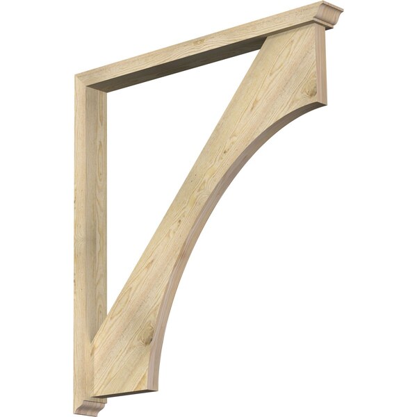 Ekena Millwork Westlake Traditional Rough Sawn Bracket w/ Offset Brace, Douglas Fir, 4"W x 40"D x 44"H BKT0402X40X44WTL01RDF - main